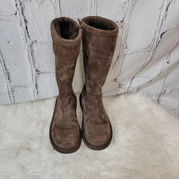 UGG Australia Roslyn Womens Brown Suede Zip Side Tall Shearling Winter Boots 7 - Picture 6 of 15